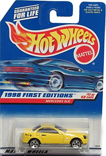 Mattel Hot Wheels 1998 First Editions 164 Scale Yellow Mercedes SLK Die Cast Car 011