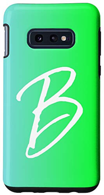 Galaxy S10e Initial B Phone Case Blue to Bright Green Gradient Letter B Case