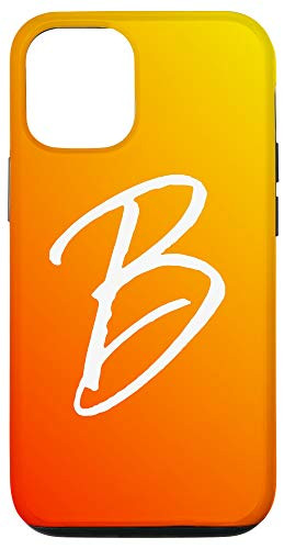 iPhone 12/12 Pro Orange Sunset Initial B Phone Case Yellow Sunrise Letter B Case