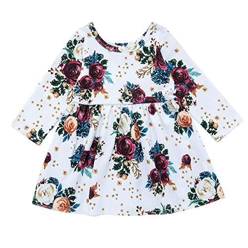 Kids Toddler Baby Girls Fall Dresses Floral Long Sleeve Princess Dress Playwear Clothes Outfits Set -Rose 18-24 Months- Kids Toddler Baby Girls Fall Dresses Floral Long Sleeve Princess Dress Playwear Clothes Outfits Set -Rose 18-24 Months-