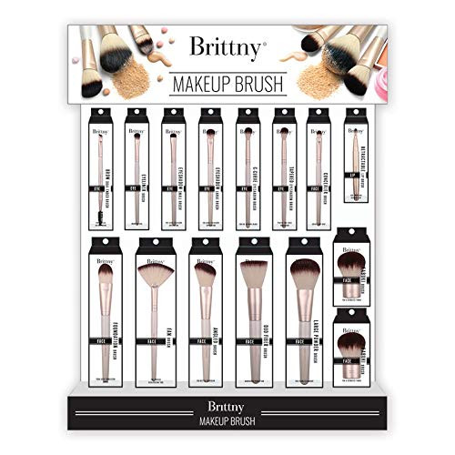 Brittny Premium 14 Pcs Synthetic Makeup Brush Display Foundation Powder Concealers Eye Shadows Makeup Brush Set