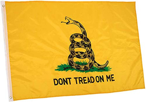 rhungift 3X5 Gadsden Flag Dont Tread On Me .Yellow Snake Flags Breeze Vivid Color and UV Fade Resistant - Brass Grommets