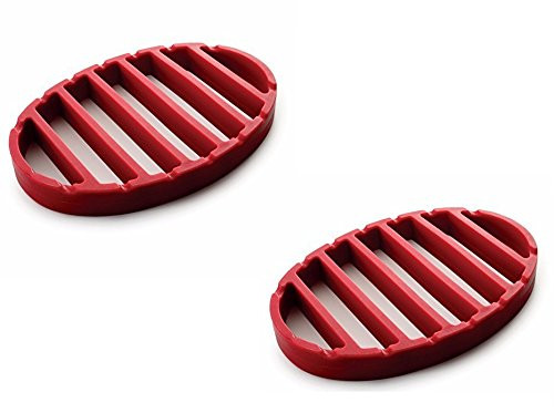 NORPRO Nor-405 Red Oval Silicone Roast Rack (2)