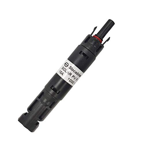 Slocable 1000V PV Fuse Connector IP68 Waterproof Dustproof in-line Fuse Holder Male and Female Solar Plug with 1 Fuse -15A Fuse Connector-
