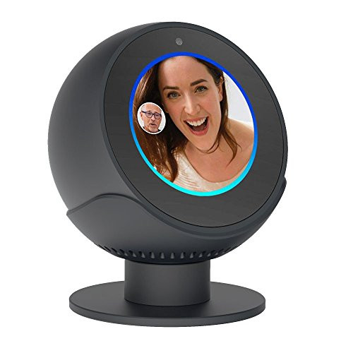 WERO Rotate Adjustment Stand Aluminum Metal Bracket Accessories for Home/Office, with Protective Groove Top Mount and Non-Skid Base, Compatible with Amazon Echo Spot (Black)