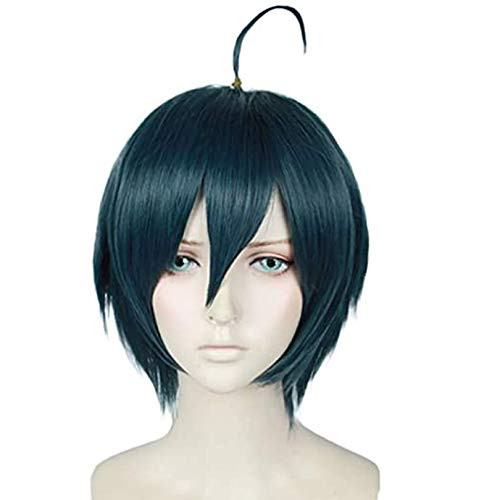 JoneTing Dark Green Cosplay Costume Synthetic Short Natural Wavy Wigs Hair for Men JoneTing Dark Green Cosplay Costume Synthetic Short Natural Wavy Wigs Hair for Men
