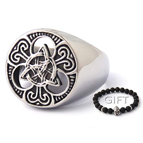 BaviPower Stainless Steel Triquetra Trinity Celtic Knot Ring For Men Women ? Irish Celtic Jewelry -11- BaviPower Stainless Steel Triquetra Trinity Celtic Knot Ring For Men Women ? Irish Celtic Jewelry -11-