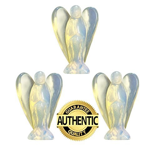 Guardian Angels Figurines Set of 3, Pocket Size, Made of Opalite Representing Peace and Harmony, 3 for 2 Value Pack
