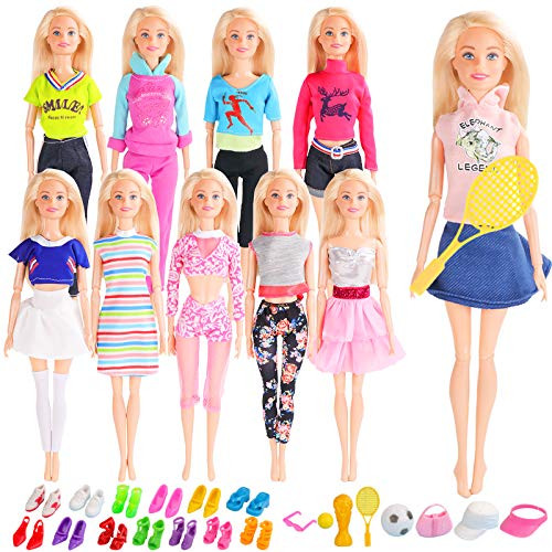 SOTOGO 53 Pieces Doll Clothes and Accessories for 11.5 Inch Girl Doll Include 10 Sets Fashion Dresses Tops and Pants Athletic Wear Tennis Clothes and 34 Pieces Doll Accessories SOTOGO 53 Pieces Doll Clothes and Accessories for 11.5 Inch Girl Doll Include 10 Sets Fashion Dresses Tops and Pants Athletic Wear Tennis Clothes and 34 Pieces Doll Accessories