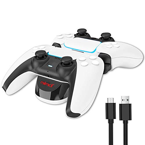 PS5 DualSense Wireless Controller Charger Sholov Dual USB PS5 Controller Charging Station for Sony Playstation 5 DualSense Charging Dock Stand Station Black