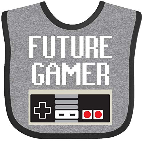Inktastic Future Gamer. Baby Bib Heather and Black 16674 Inktastic Future Gamer. Baby Bib Heather and Black 16674