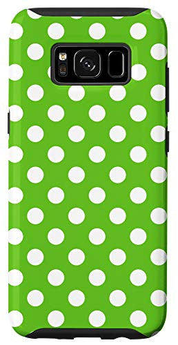 Galaxy S8 Green White Polka Dot Circle Pattern Gift for Girls Women Case