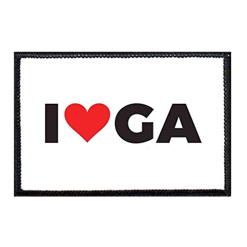 I Love Georgia Bold Morale Patch - Hook and Loop Attach for Hats Jeans Vest Coat - 2x3 in - by Pull Patch