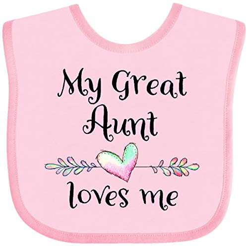 Inktastic My Great Aunt Loves Me- Heart Baby Bib Pink 37612 Inktastic My Great Aunt Loves Me- Heart Baby Bib Pink 37612