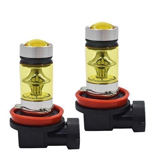 2 x H8 H9 H11 LED Fog Lights Bulbs 100W Extremely Bright 4300K Yellow Fog Light Lamp Bulb Driving Projector DRL Bulbs