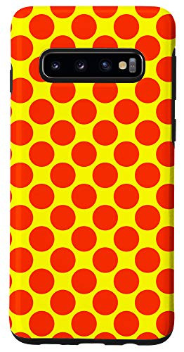 Galaxy S10 Red Yellow Polka Dot Circle Pattern Gift for Girls Women Case