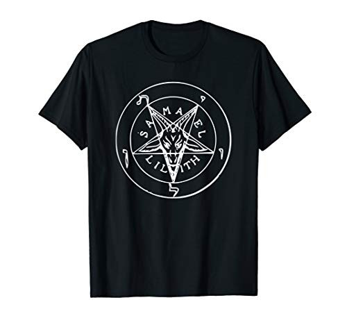 Satanic Goat Head Baphomet Pentagram Occult Devil 666 Demon T-Shirt