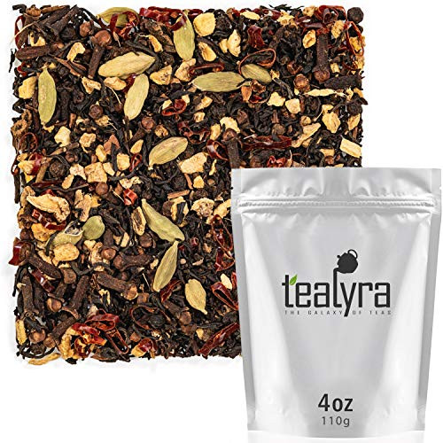 Tealyra - Spicy Chili Pepper Chai - Black Tea - Ginger - Cardamom - Cinnamon - Vanilla - Warm Spicy Loose Leaf Tea - 112g -4-ounce-