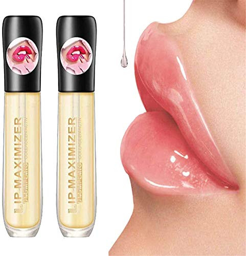 2pcs Lip Maximizer Plumping Gloss Lip Plumper Extreme Lip Gloss Enhancer Booster Lip Repairing Reduce Lip Fine Lines Eliminate Dryness Enhances Plump Gloss Moisturizing Lip Care Serum