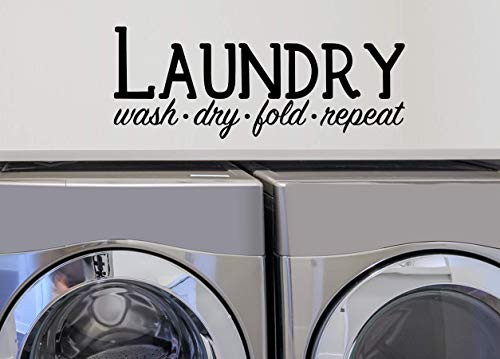 Story of Home LLC Laundry Wash Dry Fold Repeat Laundry Room Decal Laundry Vinyl Wall Decal