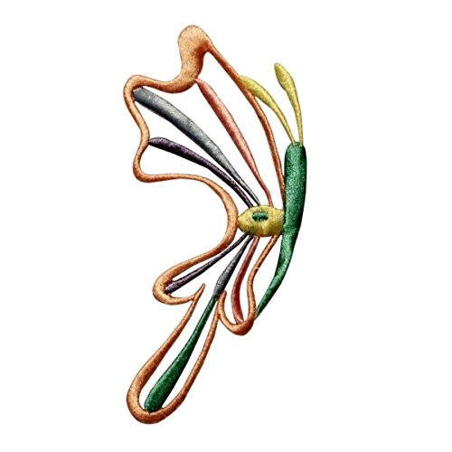 ID 2016 Butterfly Side View Patch Garden Insect Embroidered Iron On Applique