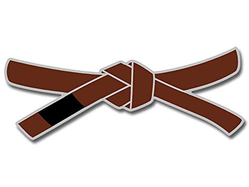 Jiu Jitsu Brown Belt Shaped Sticker -Martial Arts Full MMA Fight Win-