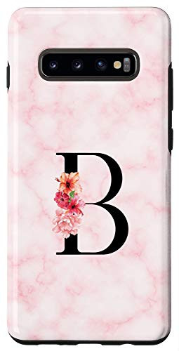 Galaxy S10 Plus Letter B Floral Monogram Flower Initial Personalized Gift Case