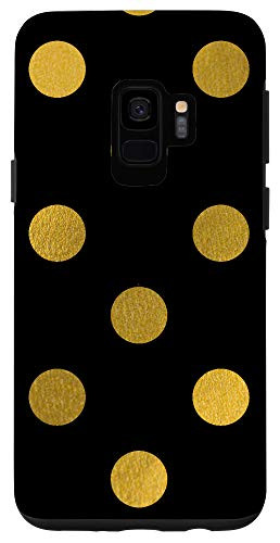 Galaxy S9 Polka Dot Black and Yellow Pattern Case
