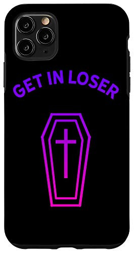 iPhone 11 Pro Max Pastel Goth Aesthetic Black Gradient Coffin Get In Loser Emo Case