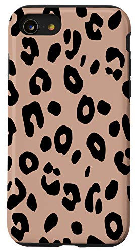 iPhone SE -2020- / 7 / 8 Black Tan Brown Leopard Cheetah Print Animal Pattern Gifts Case