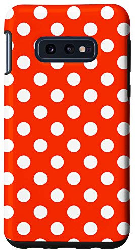 Galaxy S10e Red White Polka Dot Circle Pattern Gift for Girls Women Case