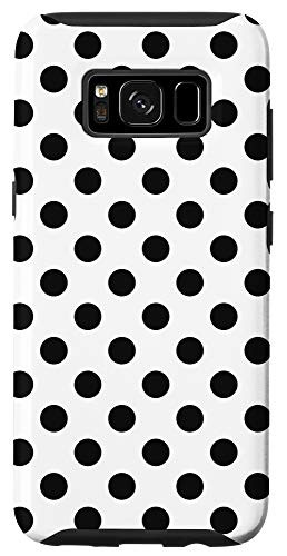 Galaxy S8 White Black Polka Dot Circle Pattern Gift for Girls Women Case