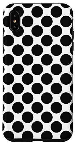 iPhone XS Max Black White Polka Dot Circle Pattern Gift for Girls Women Case