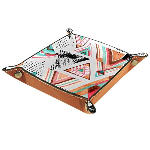 Triangles Ornament Doodle Watercolor Dice Tray Dice Rolling Tray Holder Storage Box Dice Tray for RPG DND Table Games Dice Tray
