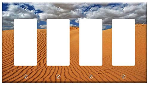 Switch Plate 4 Gang Rocker/GFCI - Dunes Sand Landscape Ripples Dry Desert Hot Switch Plate 4 Gang Rocker/GFCI - Dunes Sand Landscape Ripples Dry Desert Hot