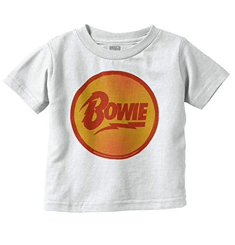 Brisco Brands David Bowie Circle Starman Logo Toddler Boy Girl T Shirt White