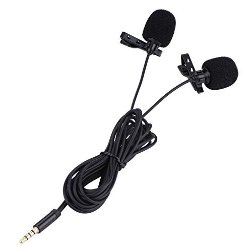 Lavalier Lapel Microphone Omnidirectional Condenser Mic Dual-Head Lapel Microphone Kit Clip-On Mic with 3.5mm Line-in/Mic in for Smartphone. Lavalier Lapel Microphone Omnidirectional Condenser Mic Dual-Head Lapel Microphone Kit Clip-On Mic with 3.5mm Line-in/Mic in for Smartphone.