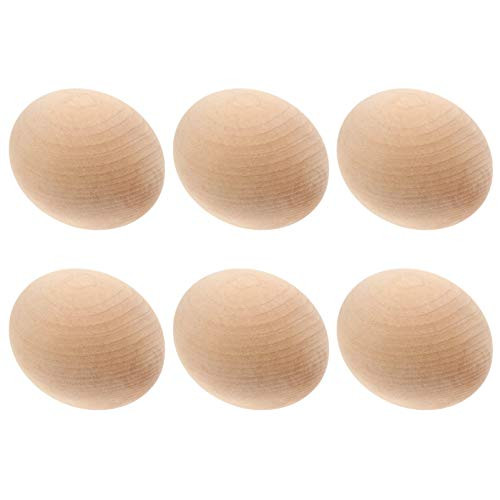 VALICLUD Wooden Hen Eggs Unpainted Wooden Fake Easter Eggs Wood Craft Eggs for Easter and Display Ready to Paint and Decorate -Color 2-