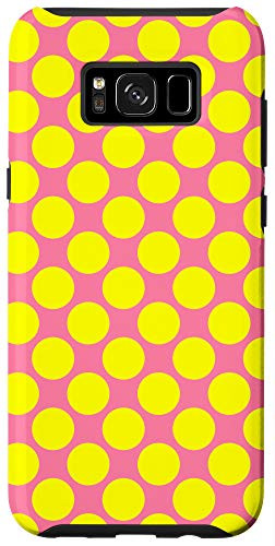Galaxy S8 Plus Yellow Pink Polka Dot Circle Pattern Gift for Girls Women Case