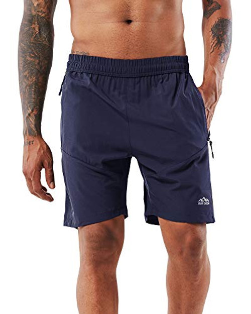 YAWHO Mens Workout Running Shorts Sports Fitness Gym Training Quick Dry Athletic Performance Shorts with Zip Pockets -Blue -0366- 2XL- YAWHO Mens Workout Running Shorts Sports Fitness Gym Training Quick Dry Athletic Performance Shorts with Zip Pockets -Blue -0366- 2XL-