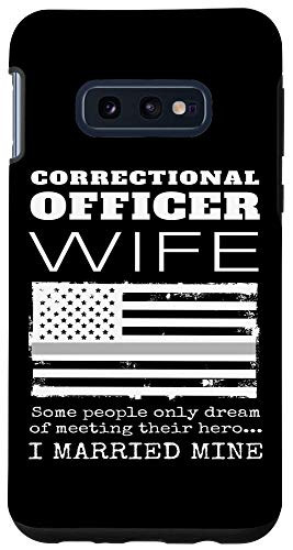 Galaxy S10e Proud Correctional Officer Wife Thin Silver Line USA Flag Case