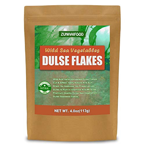 100 percent Pure Raw Dulse Flakes Premium Dried Dulse Sea Vegetables No Fillers -4.0 oz- 100 percent Pure Raw Dulse Flakes Premium Dried Dulse Sea Vegetables No Fillers -4.0 oz-