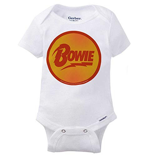 Brisco Brands David Bowie Circle Starman Logo Newborn Baby Boy Girl Romper White