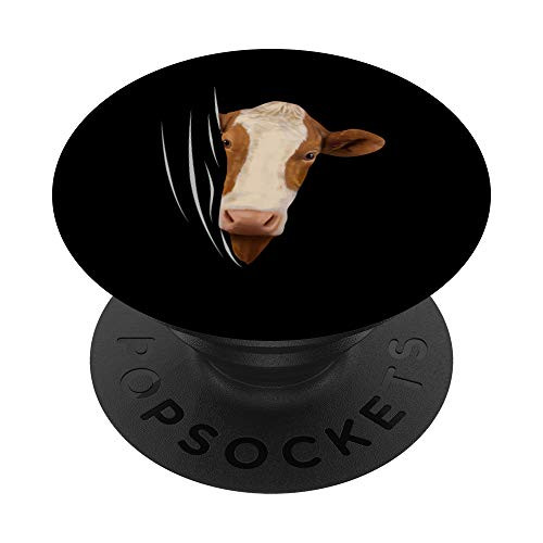 Cow Looking From Inside Clothes Art Cattle Farmer Gift Cow PopSockets Grip and Stand for Phones and Tablets