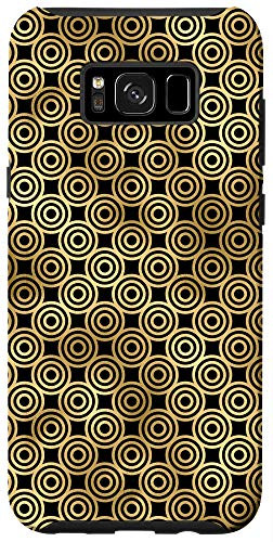 Galaxy S8 Plus Black and Golden Art Deco Vintage Retro Geometric Circles Case