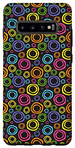 Galaxy S10 Plus Rainbow Circle Pattern Cute Multicolor Colorful Case