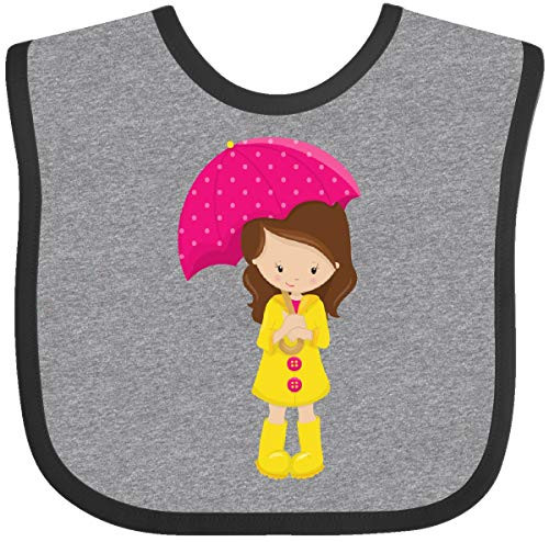 Inktastic Girl with Brown Hair Yellow Baby Bib Heather and Black 39e1b Inktastic Girl with Brown Hair Yellow Baby Bib Heather and Black 39e1b