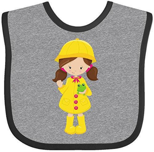 Inktastic Girl with Brown Hair Yellow Baby Bib Heather and Black 39e1a Inktastic Girl with Brown Hair Yellow Baby Bib Heather and Black 39e1a