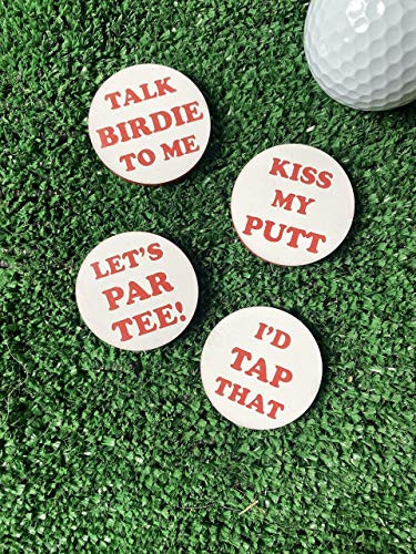 Golf Ball Markers Funny Pun Set of 4 - Gift for Golfer - Funny Golfing - Poker Chip Size