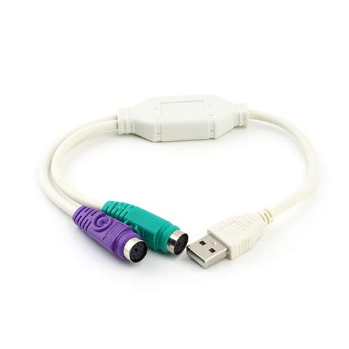 hudiemm0B USB to PS/2 Adapter Cable 30cm USB Male to Dual PS/2 Female Converter Adapter Cable for Mouse Keyboard